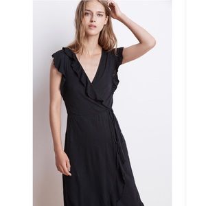 SEDONA COTTON SLUB RUFFLE WRAP DRESS by Velvet